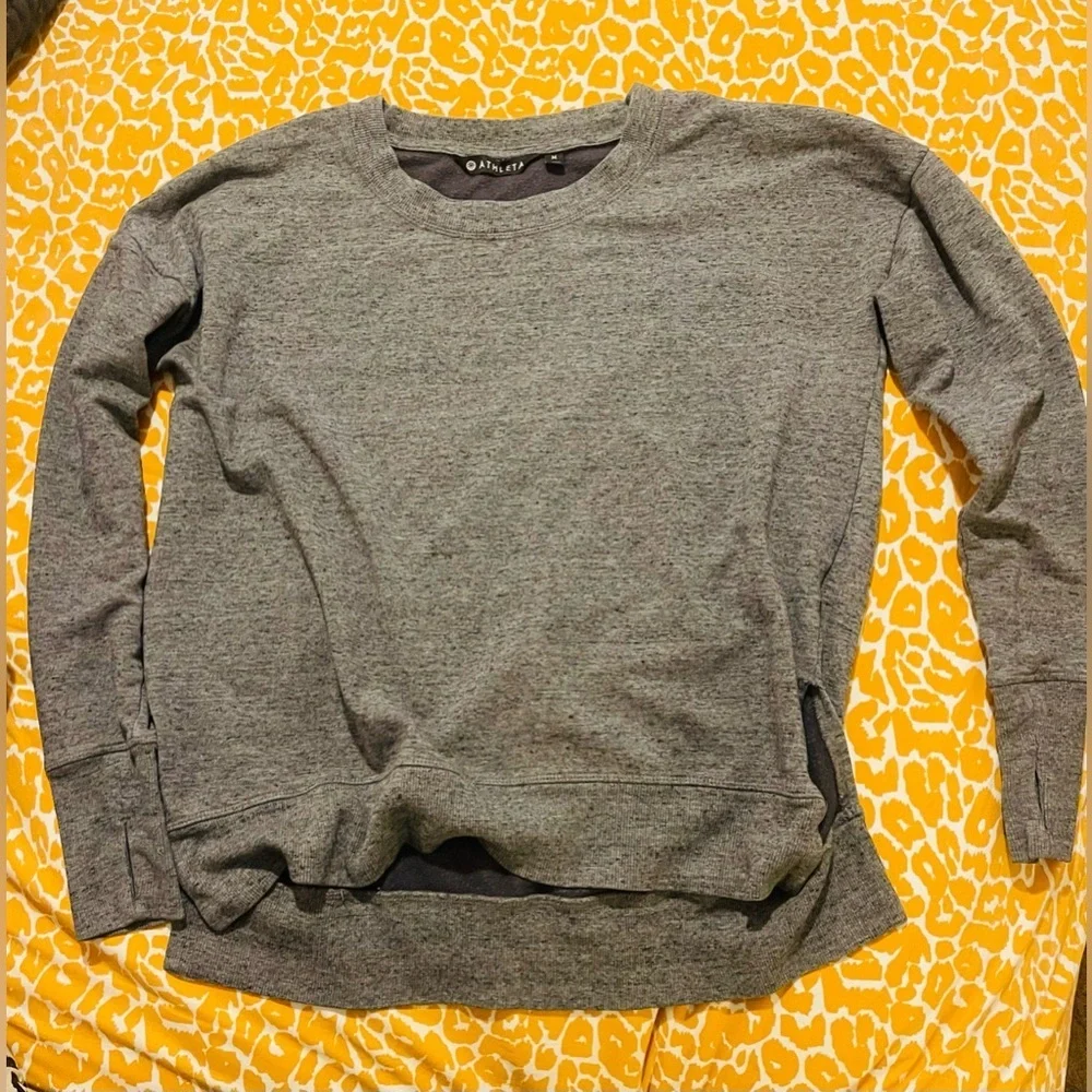 Athleta Coaster Luxe Sweatshirt, Marble Grey, M - Picture 2 of 2